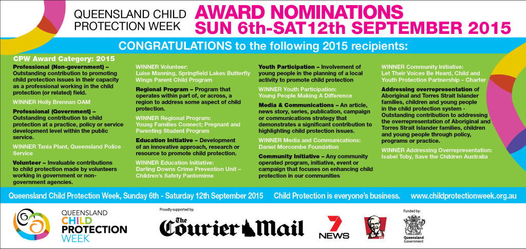 Child Protection Award recipients 2015 advert